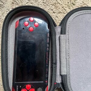 Sony PSP with Red and Black Design
